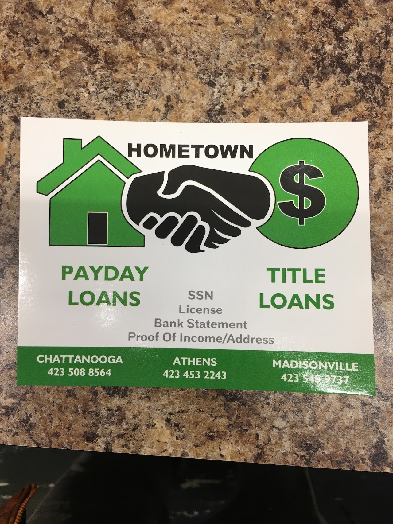 Hometown Cash Advance payday loans in Chattanooga, Tennessee (TN)