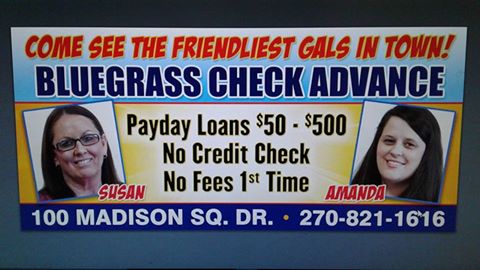 Bluegrass Check Advance and Payday Loans - exterior - Louisville, Kentucky